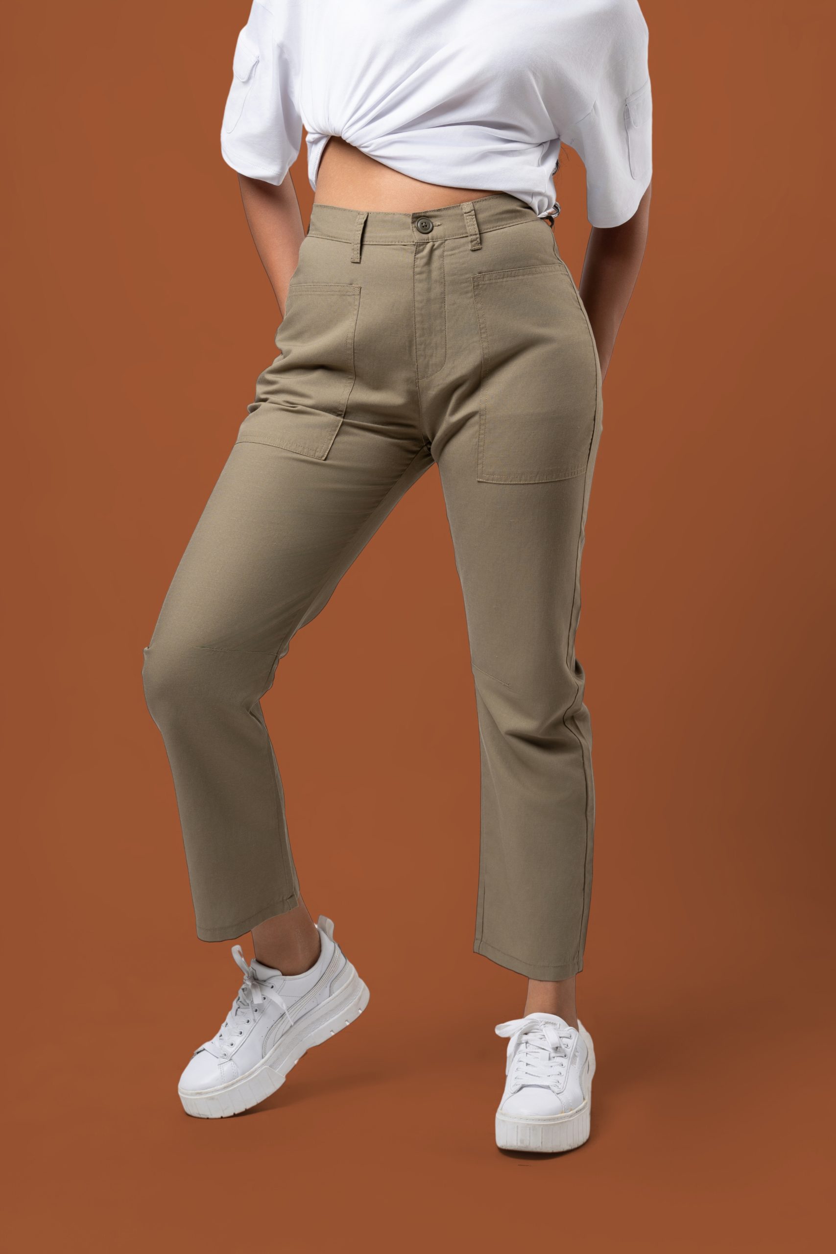 Patch Pocket Detail Casual Pants - Image 4