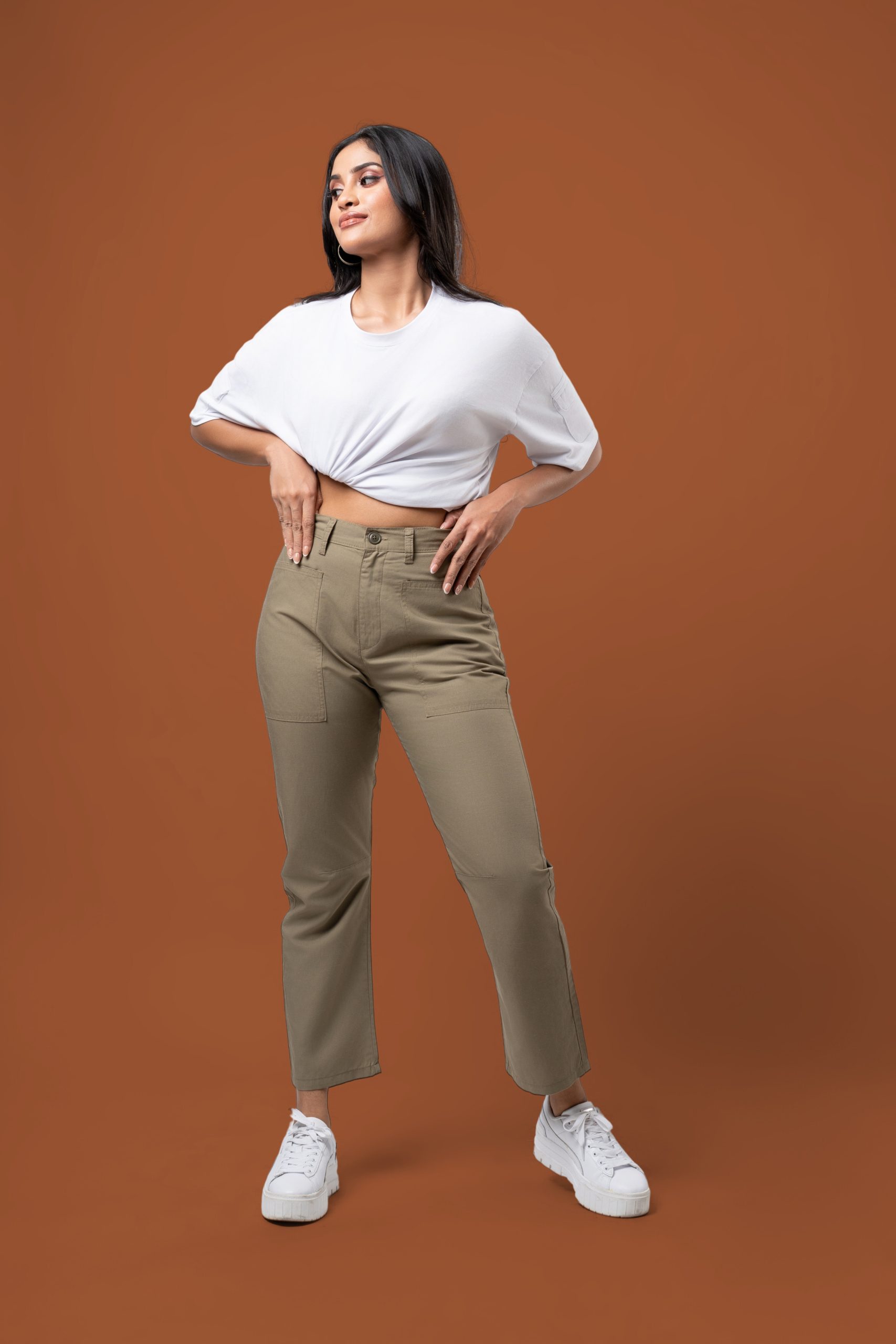 Patch Pocket Detail Casual Pants - Image 3