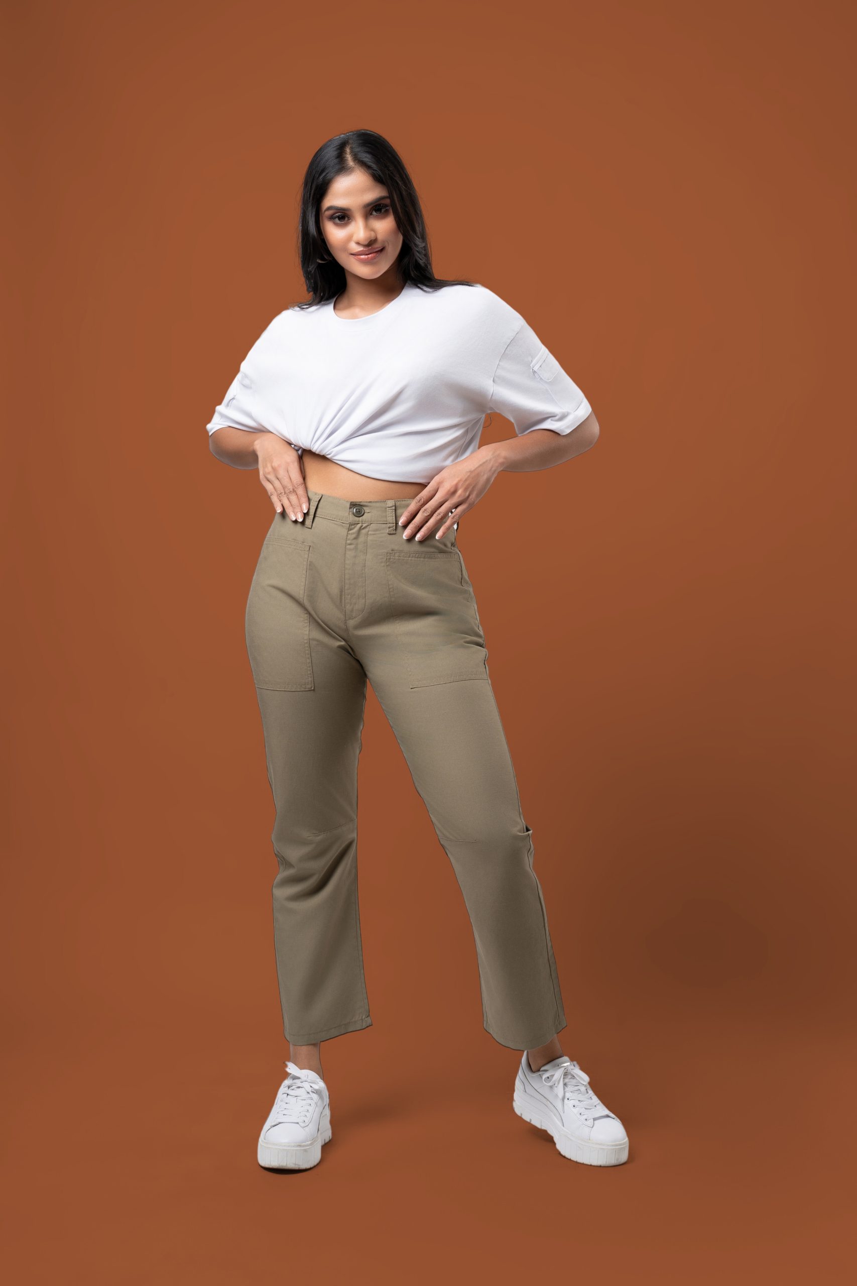 Patch Pocket Detail Casual Pants - Image 2