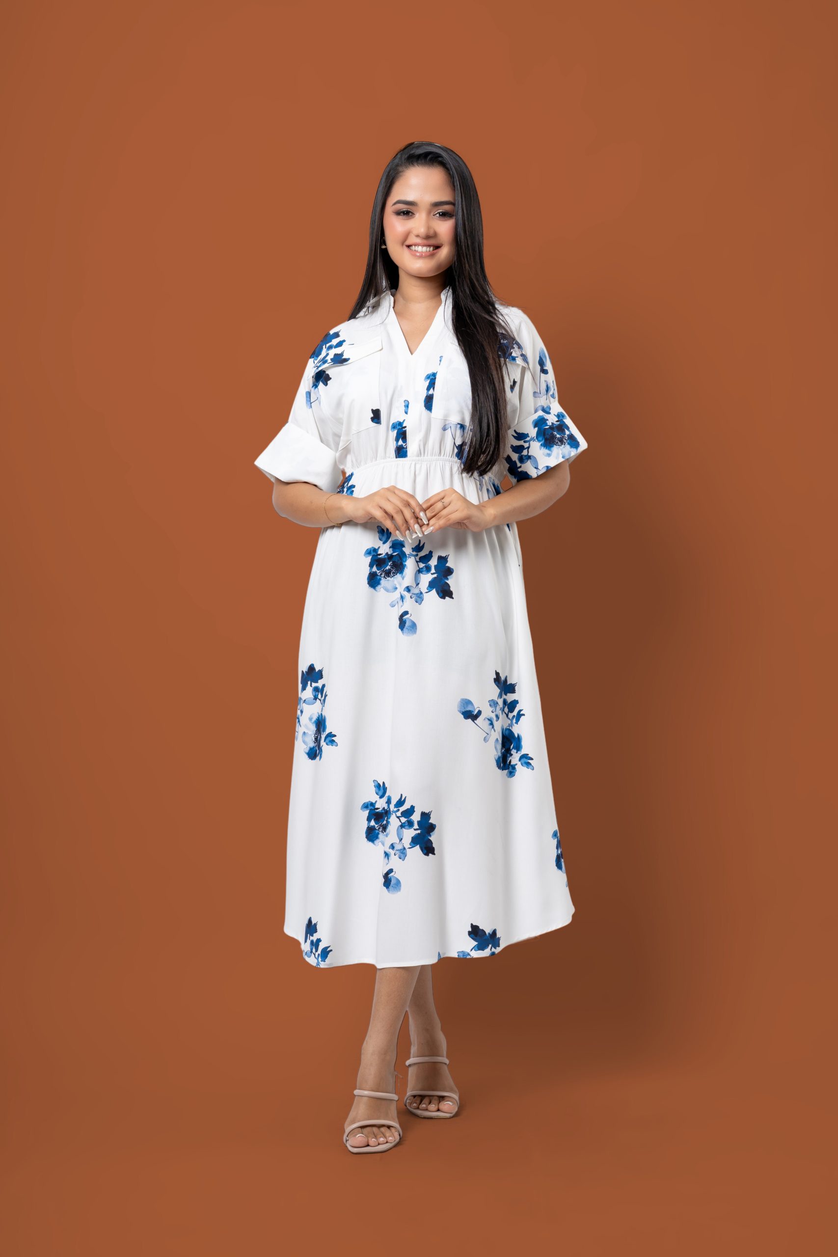 Floral Patterned Maggie Sleeve Maxi Dress - Image 3