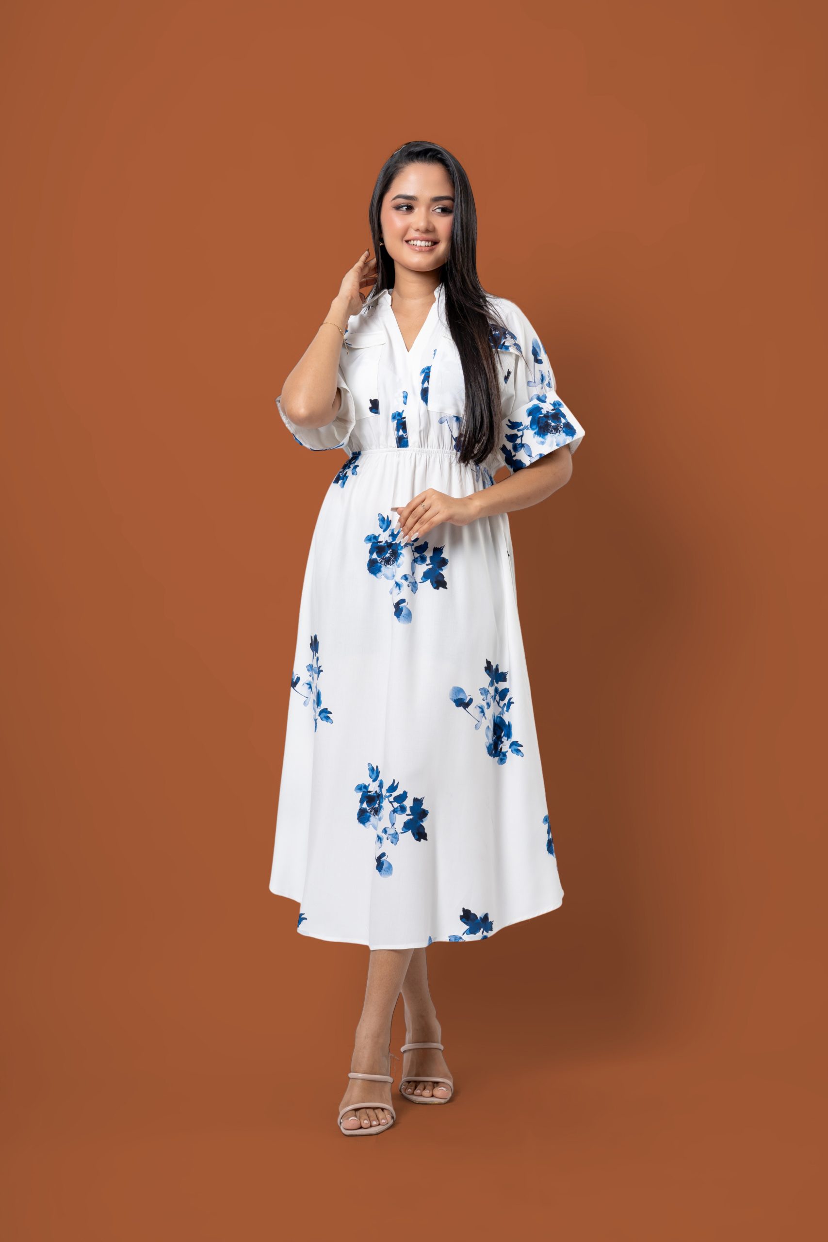 Floral Patterned Maggie Sleeve Maxi Dress - Image 4