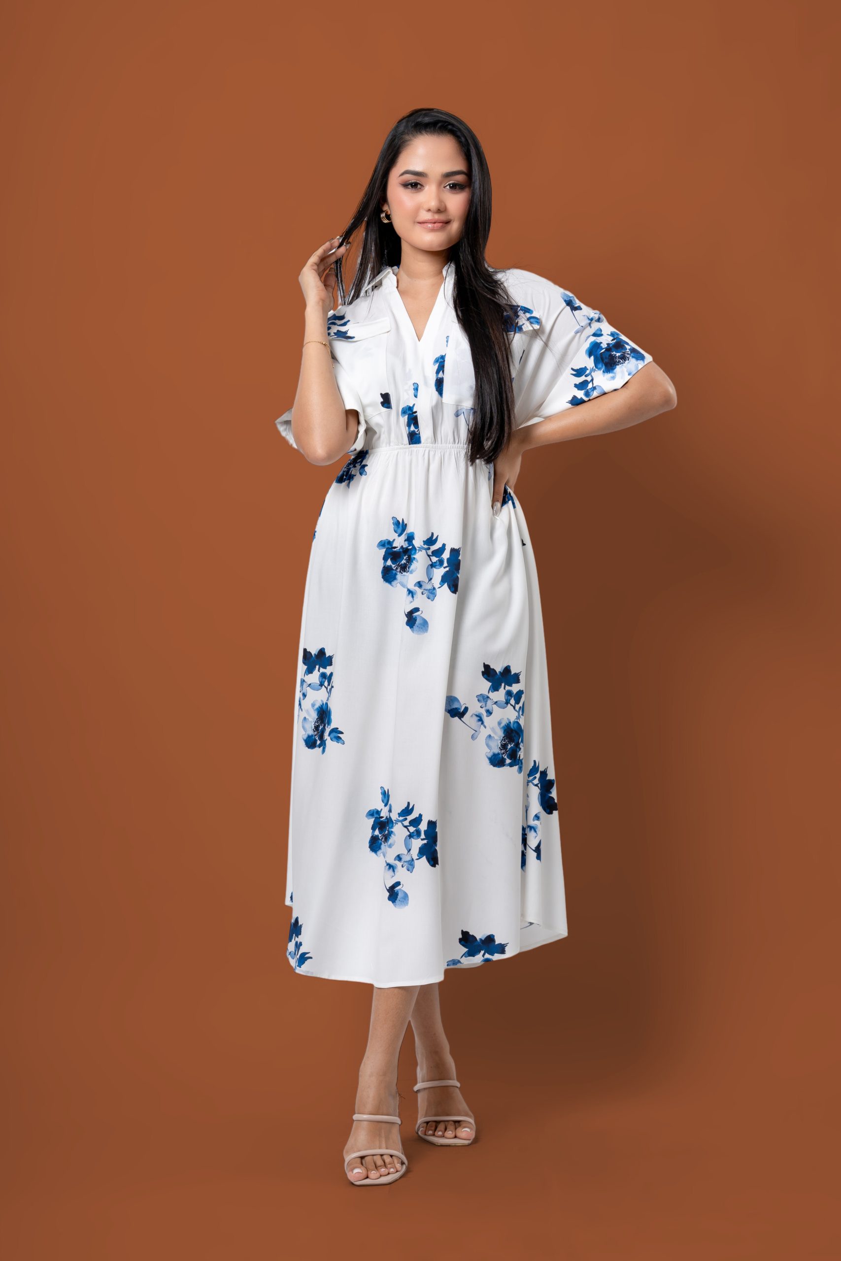 Floral Patterned Maggie Sleeve Maxi Dress - Image 5