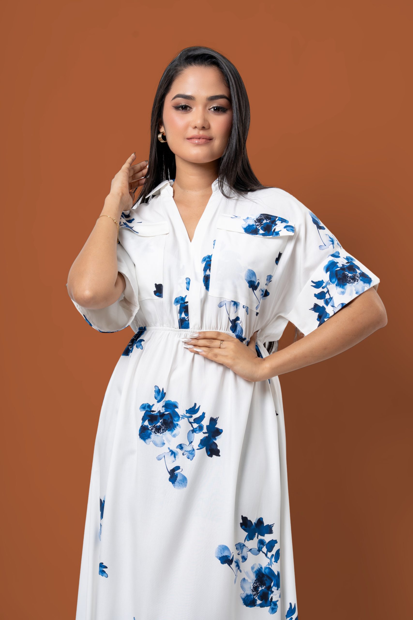 Floral Patterned Maggie Sleeve Maxi Dress - Image 2