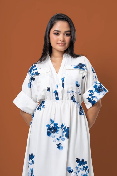 Floral Patterned Maggie Sleeve Maxi Dress