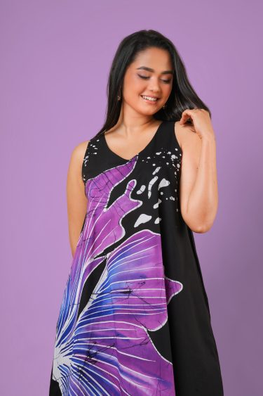 Sleeveless Floral Patterned Midi Dress