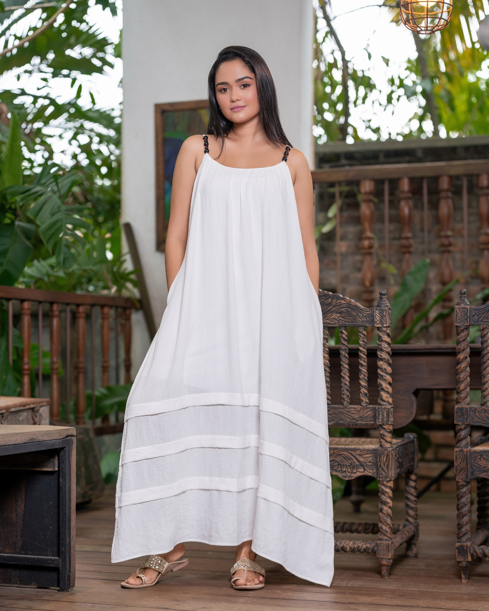 Beaded Strap Detail Maxi Dress - Image 4
