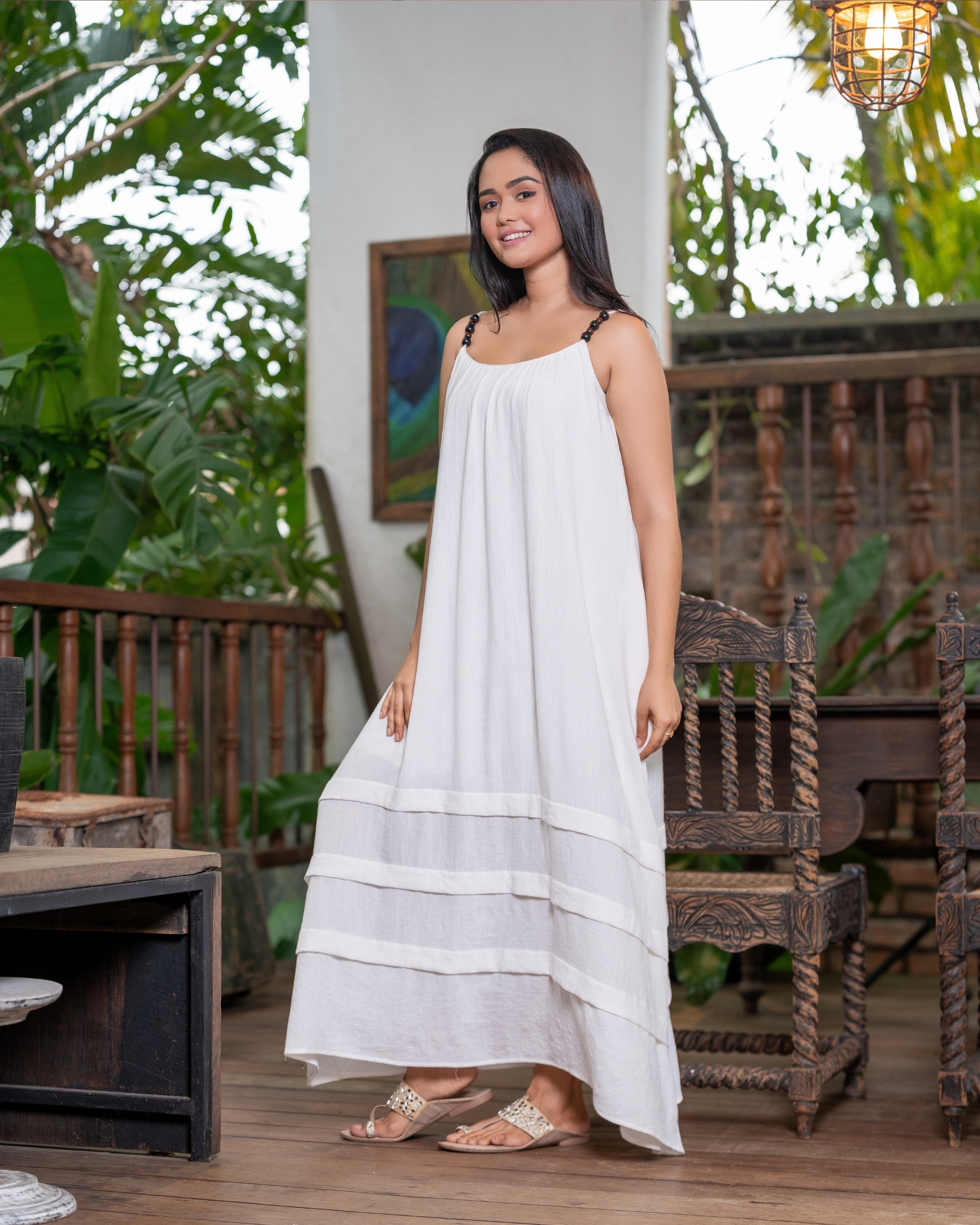 Beaded Strap Detail Maxi Dress - Image 5