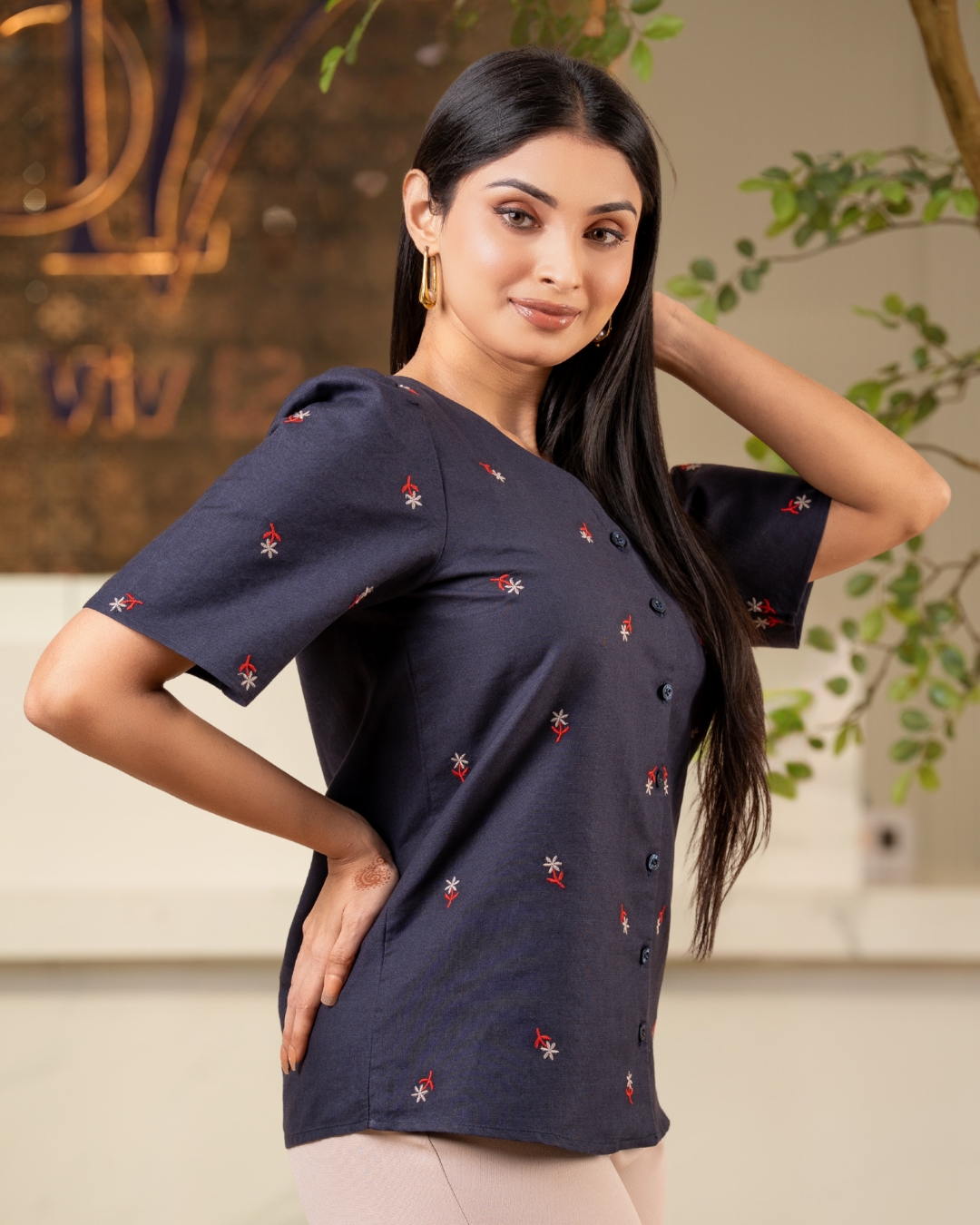 All-Over Floral Embroidered Blouse - Image 3
