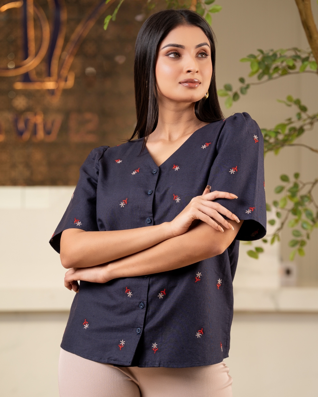 All-Over Floral Embroidered Blouse - Image 2