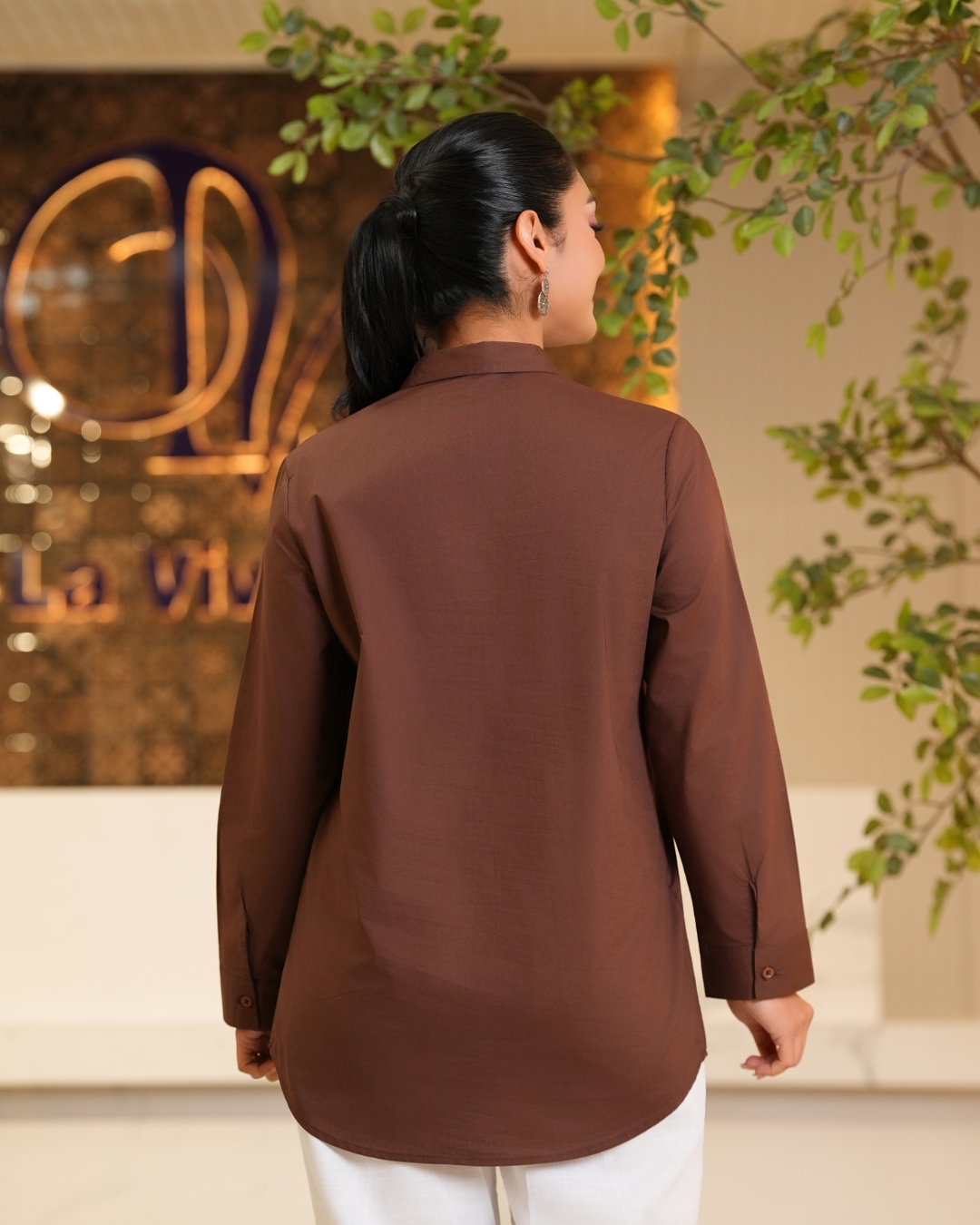 Floral Embroidery Detail Shirt Blouse - Image 5