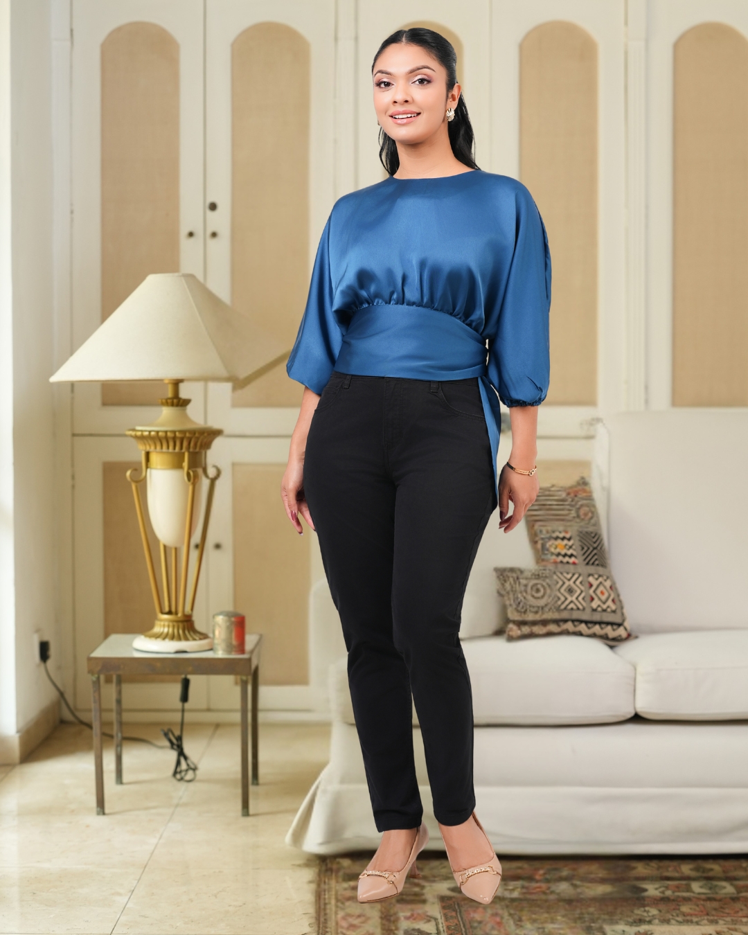 Mid Waist Pencil Cut Pants - Image 3
