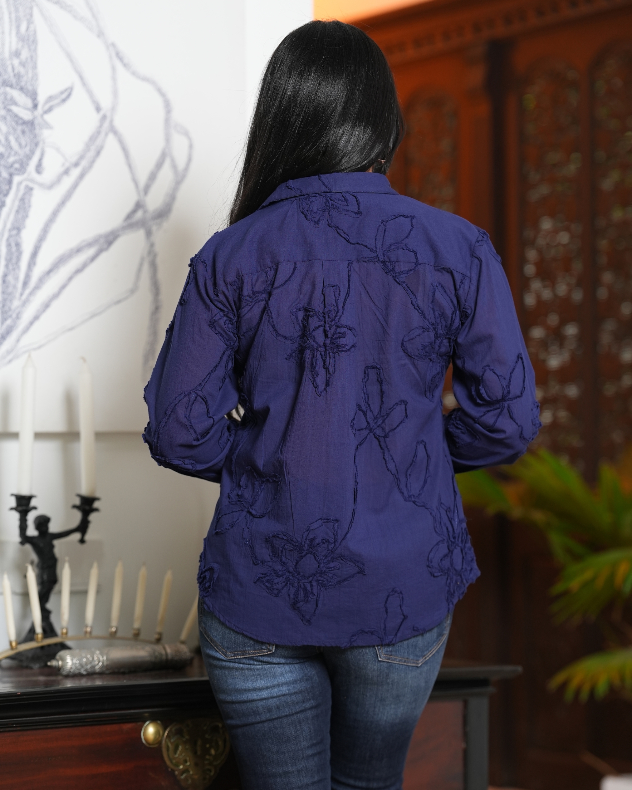 Ribbon Embroidered Floral Shirt - Image 5