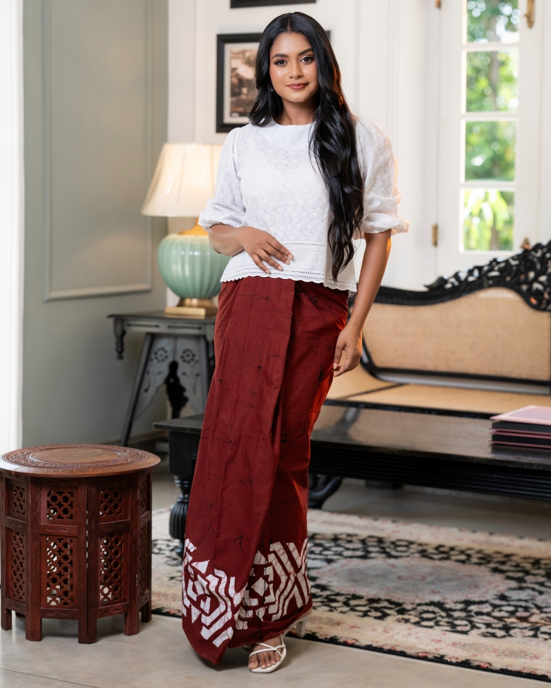 Jewel Neck Cutlawn Blouse - Image 5