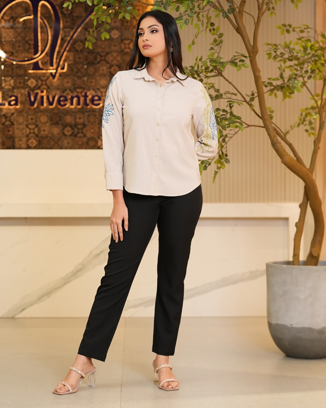 Embroidery Detail Shirt Blouse - Image 3