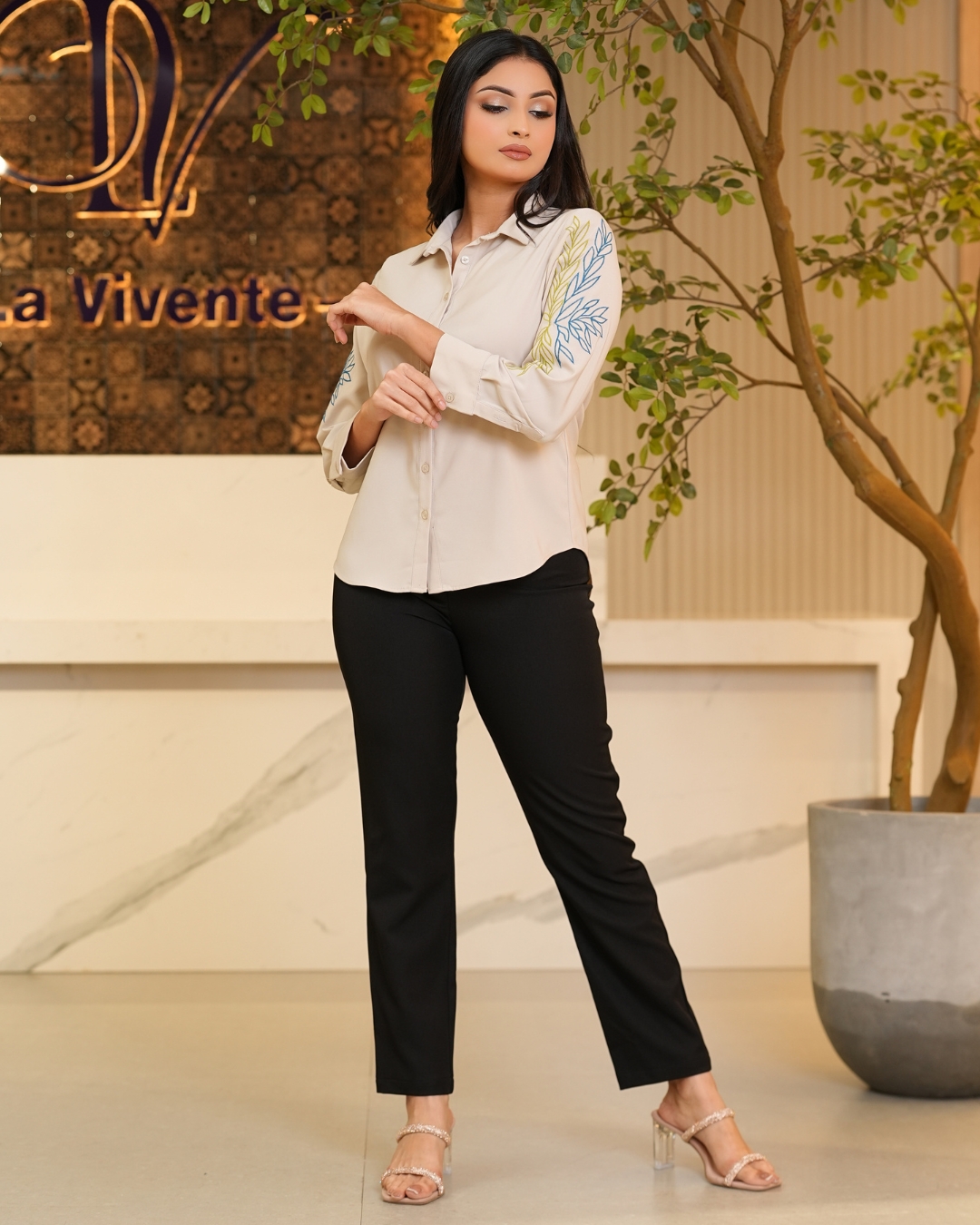 Embroidery Detail Shirt Blouse - Image 2