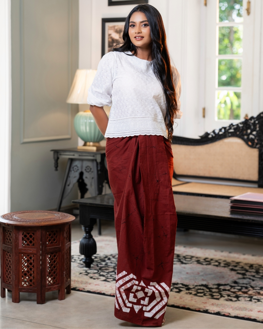 Jewel Neck Cutlawn Blouse - Image 6