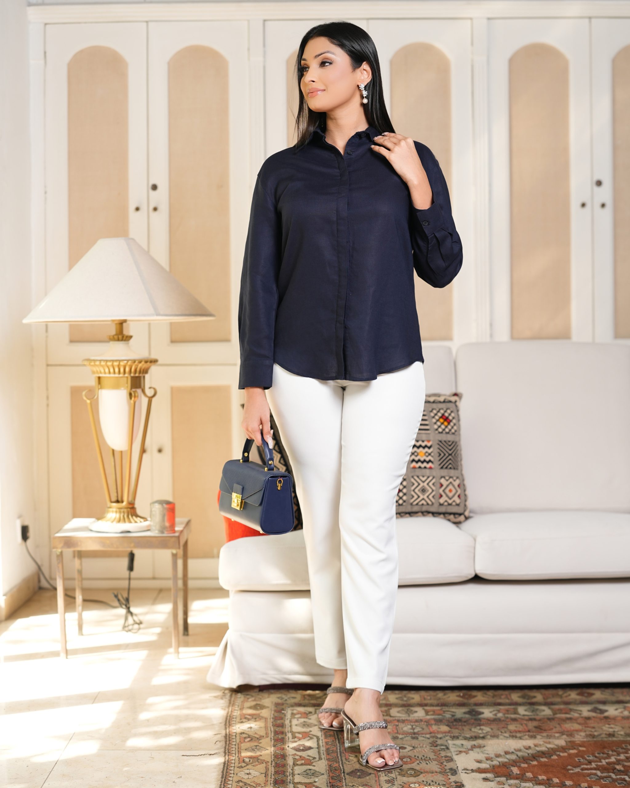 Drop Shoulder Loose-Fitted Shirt Blouse - Image 5