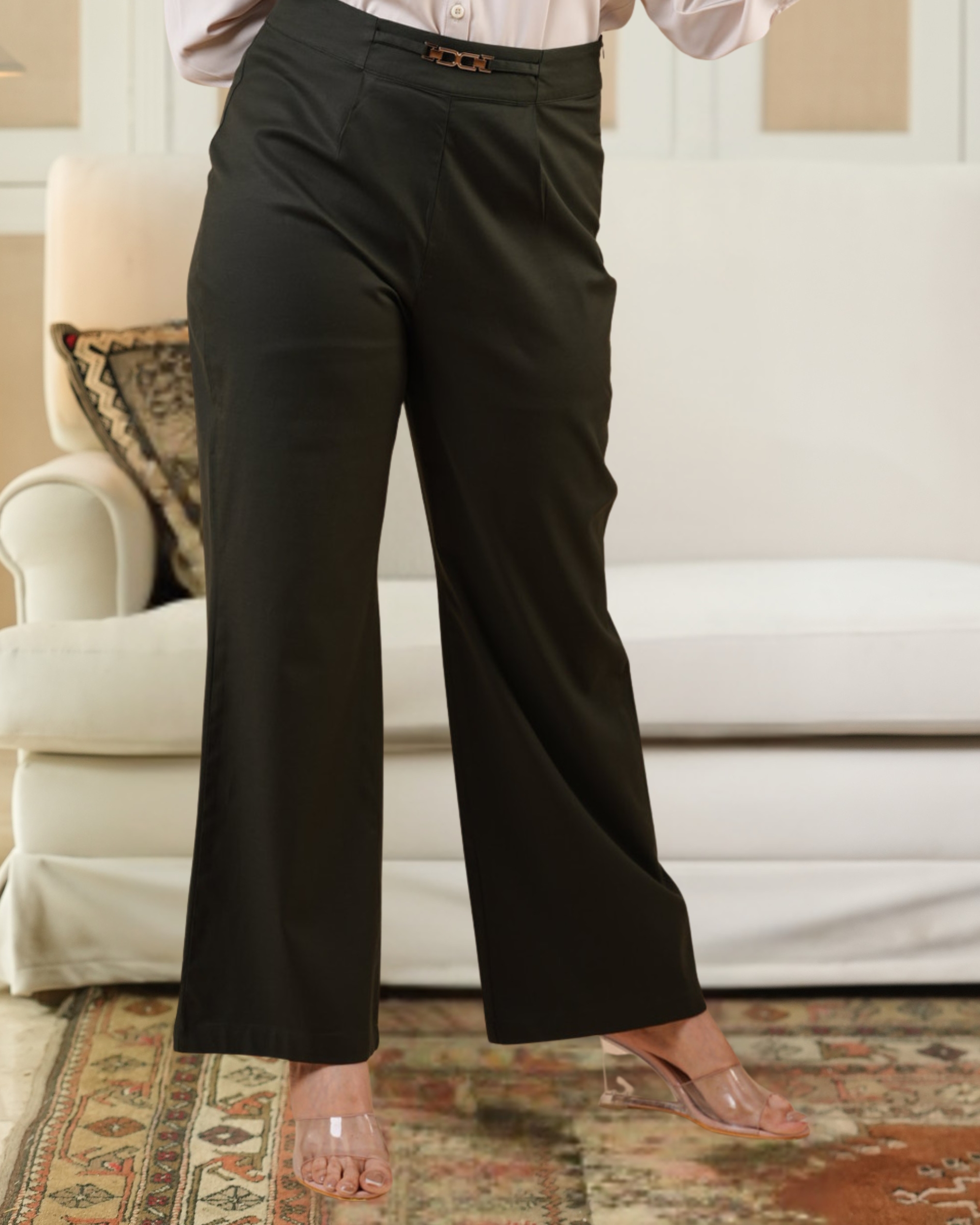 Chain Detail Straight Leg Pants - Image 4