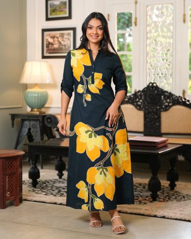 Marigold Amber Batik  Maxi Dress