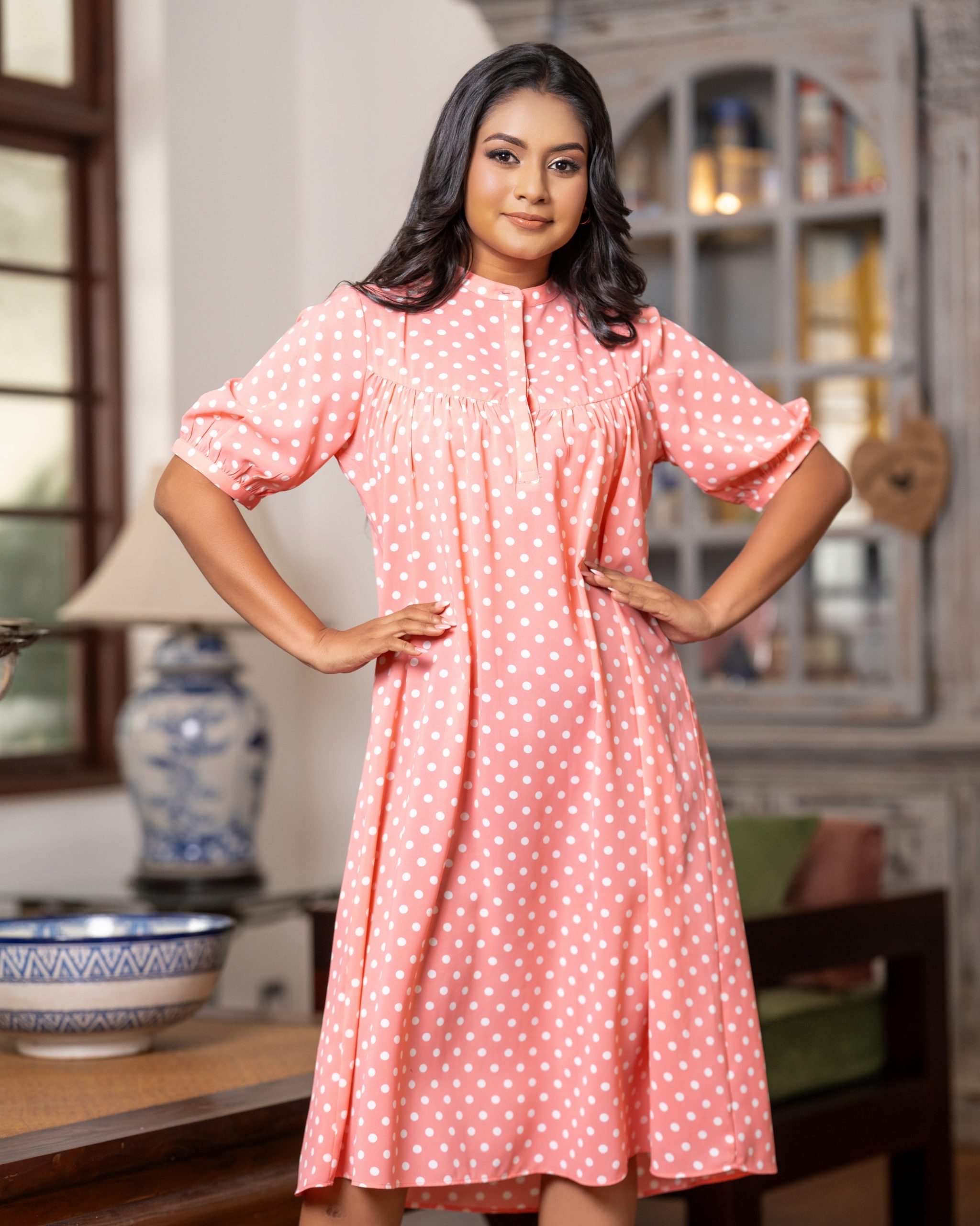 Bubblegum Pop Puff Sleeve Short Dress