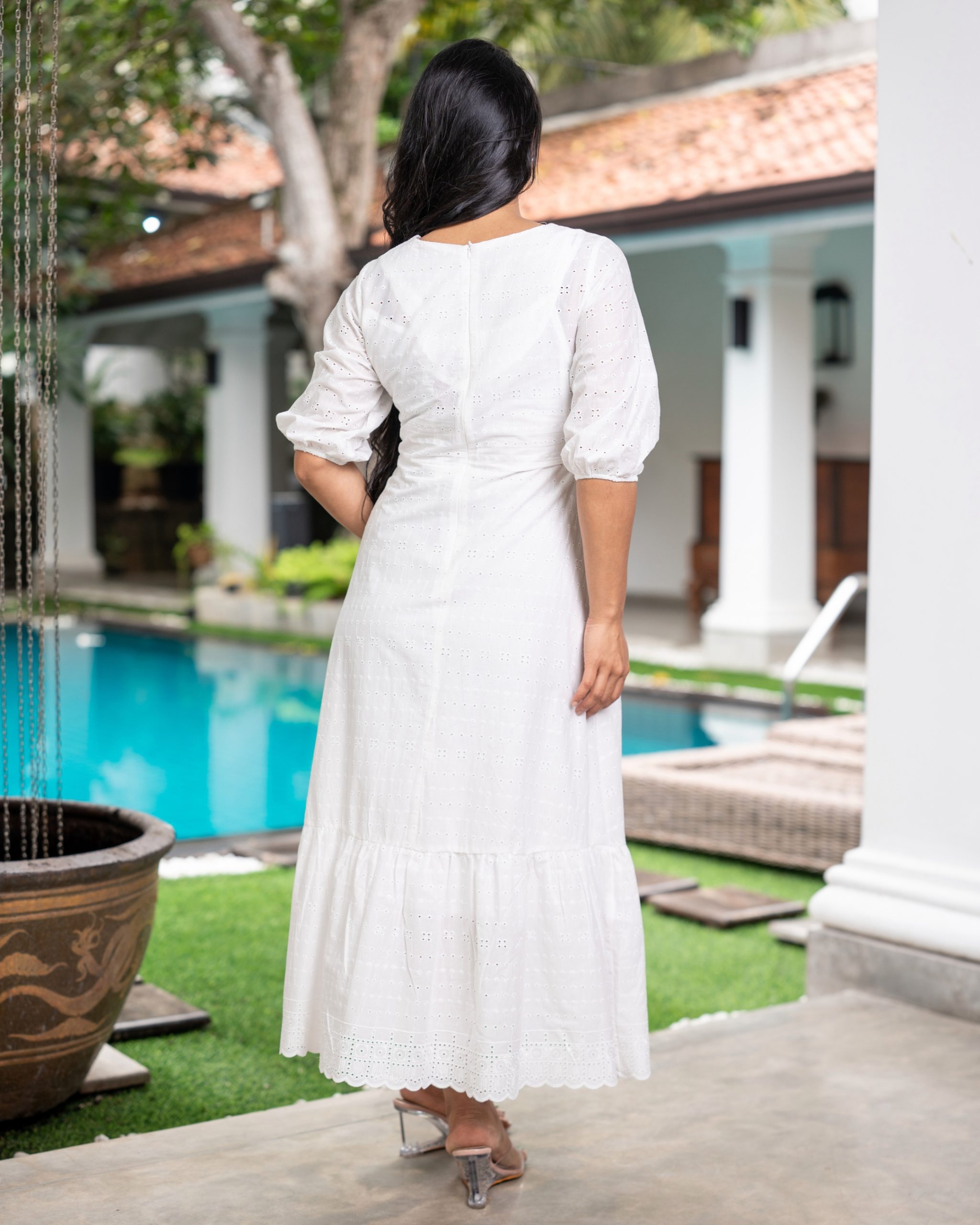V-Neck Mock-Empire Midi Dress - Image 5