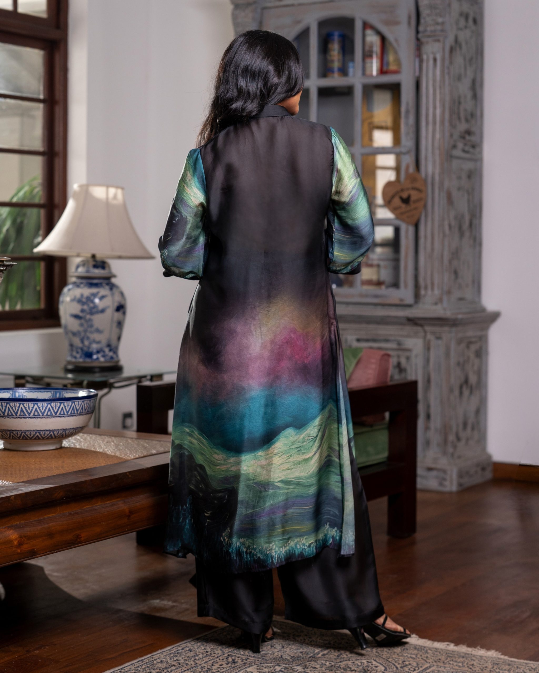 The Aurora Print Longline Shirt Tunic and Pant Set - Image 5