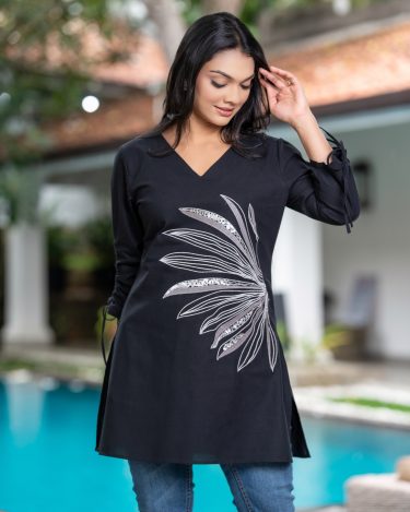 Sequin Embroidered Kurta Top