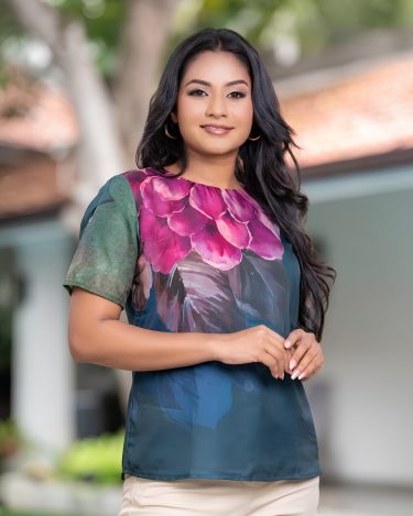 Floral Printed Short Sleeve Blouse