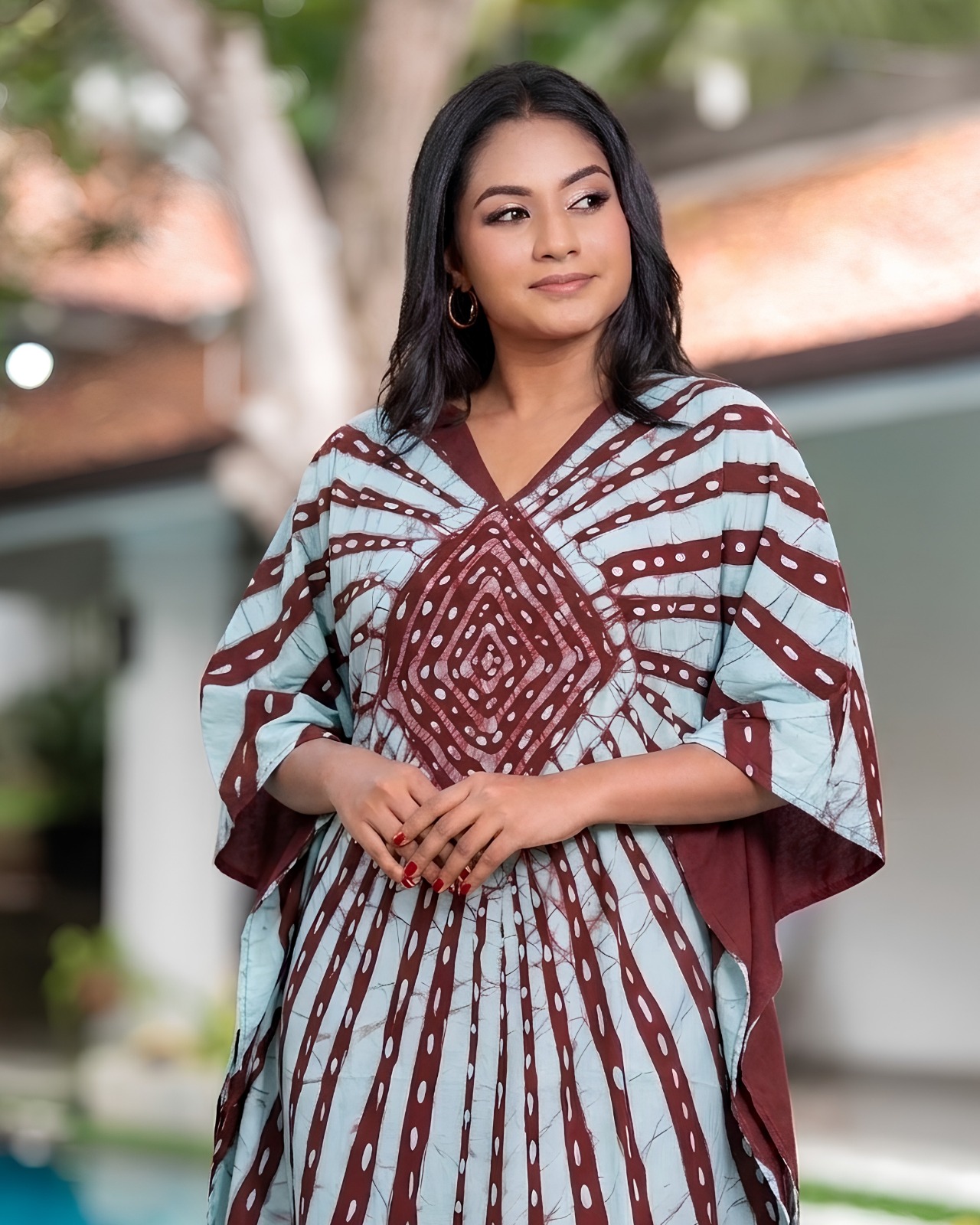 Artisanal Horizon Kaftan Batik Midi Dress - Image 3