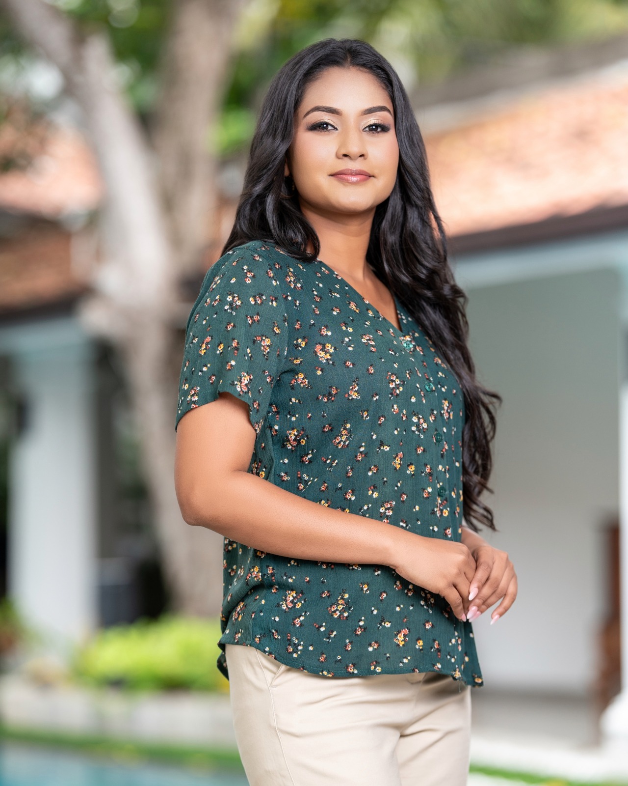 Forest Ditsy Short Sleeve Blouse - Image 4
