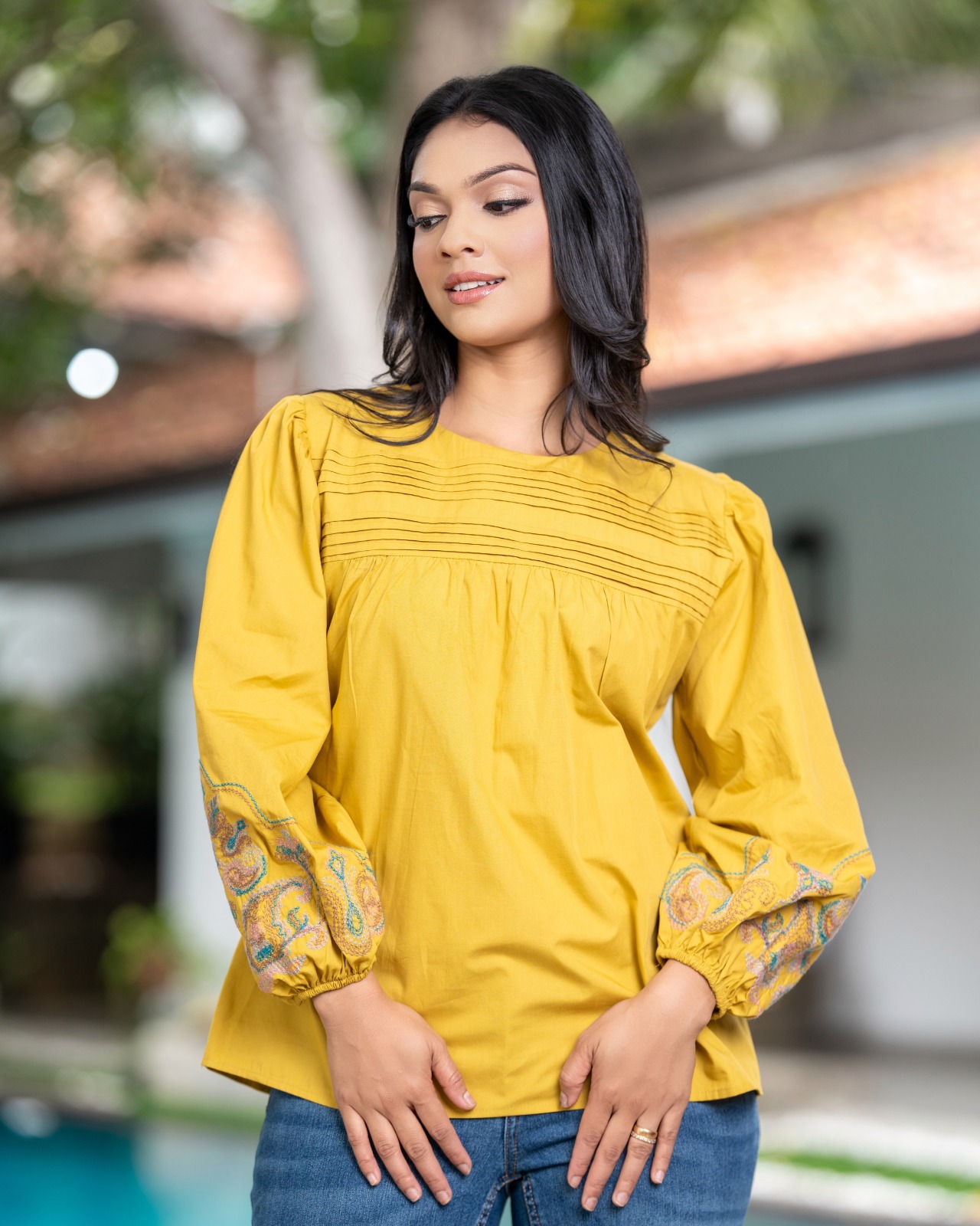 The Horizontal Pintuck Yoke Blouse - Image 3