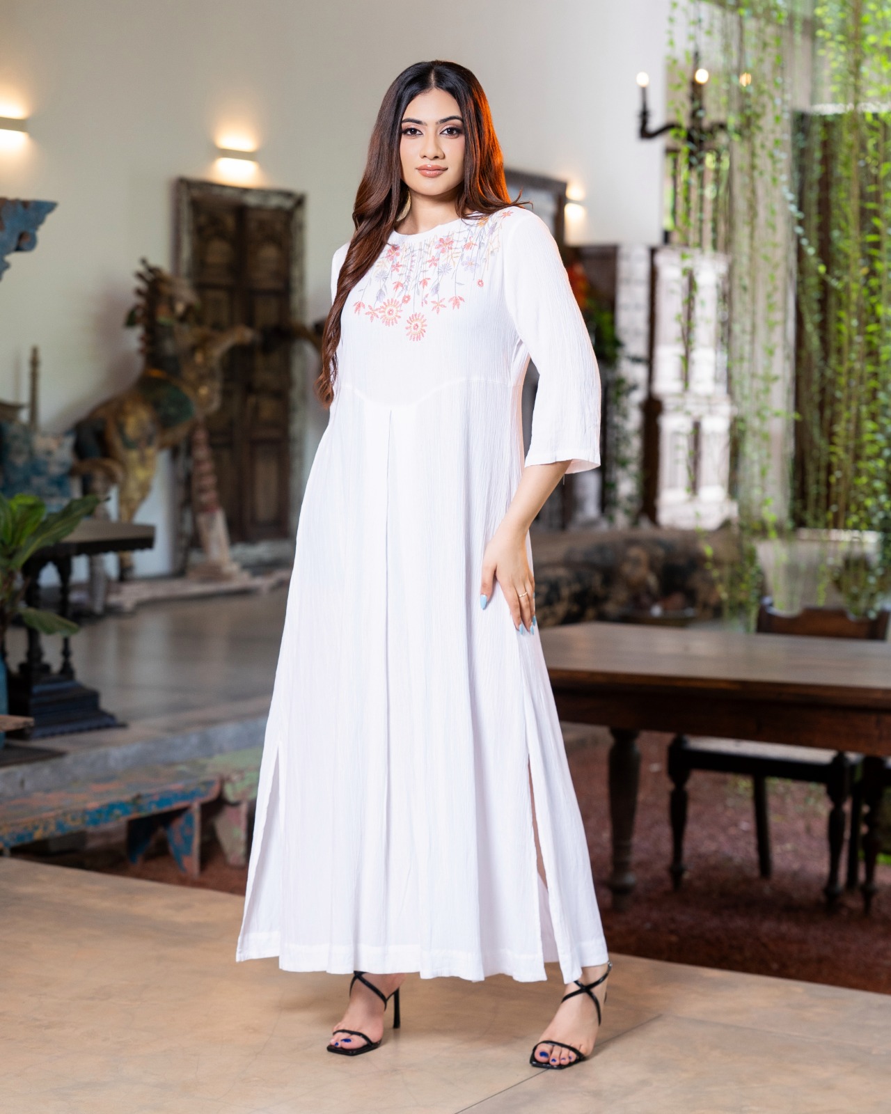 The Seraphina Embroidered Inverted Pleat Maxi - Image 2