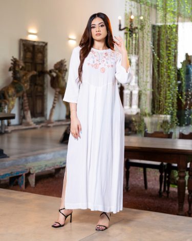 The Seraphina Embroidered Inverted Pleat Maxi