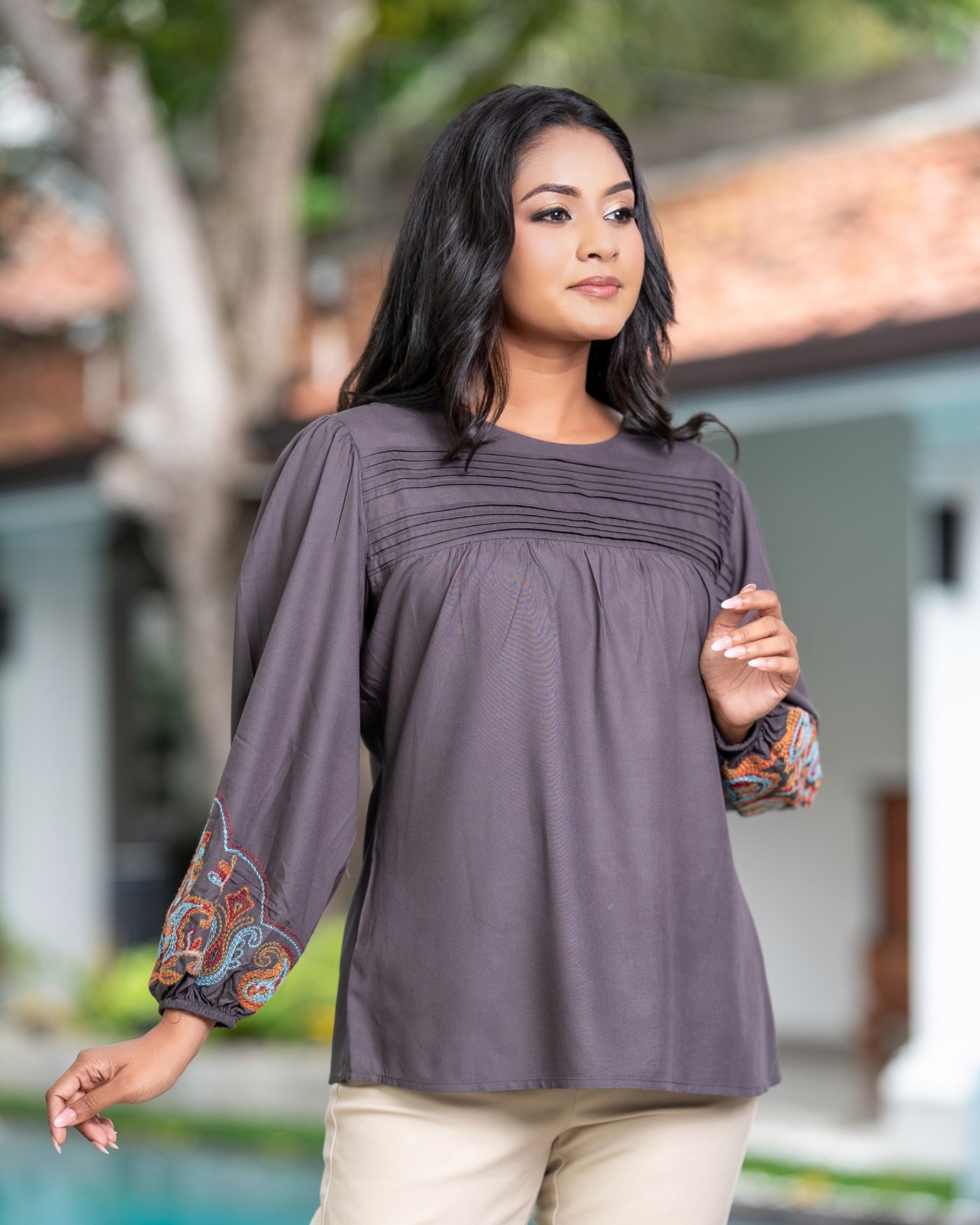 The Horizontal Pintuck Yoke Blouse - Image 2