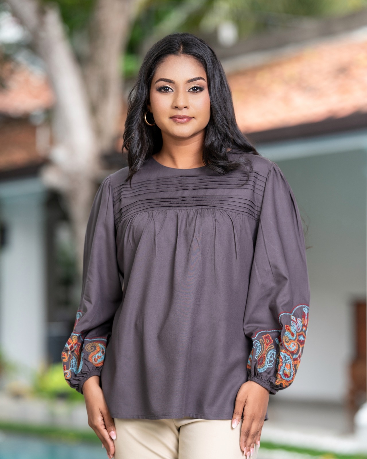 The Horizontal Pintuck Yoke Blouse