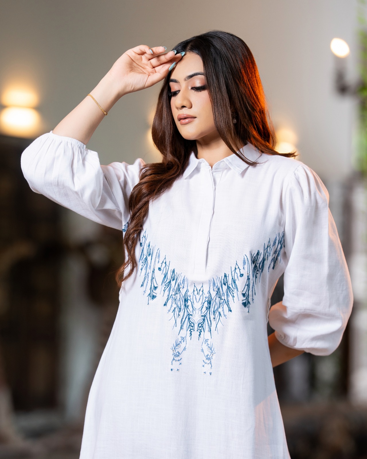 Boho Chic Botanical Embroidered Maxi Dress - Image 5